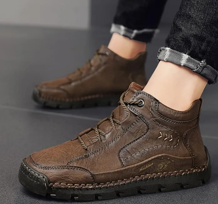 Men's Breathable Non-slip Casual Trainers for Outdoor Hiking in A Lightweight Mid-top Ankle Boot Walking Shoes