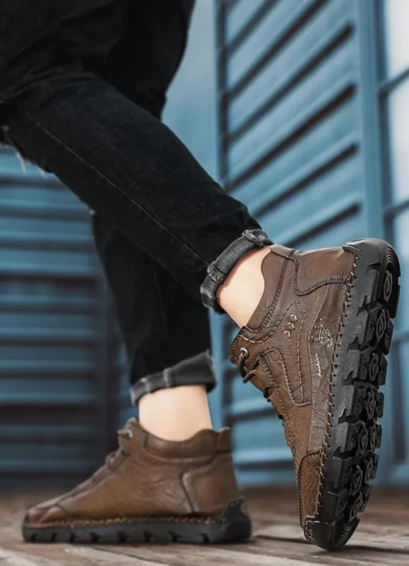 Men's Breathable Non-slip Casual Trainers for Outdoor Hiking in A Lightweight Mid-top Ankle Boot Walking Shoes