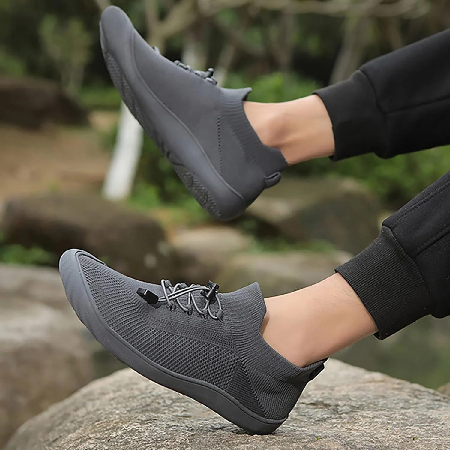 Men's Casual Dress Oxfords Shoes Breathable Knit Non Slip Work Shoes Women Wide Casual Dress Shoes Walking Sneakers Brown Tennis Shoe Loafers Casual Slip On