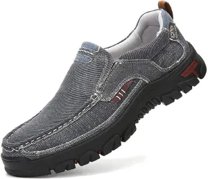 Men's Denim Cloth Platform Penny Loafers Comfor Round Toe Slip on Hands-Free Light Casual Sneakers Stylish Breathable Walking Deck Shoes