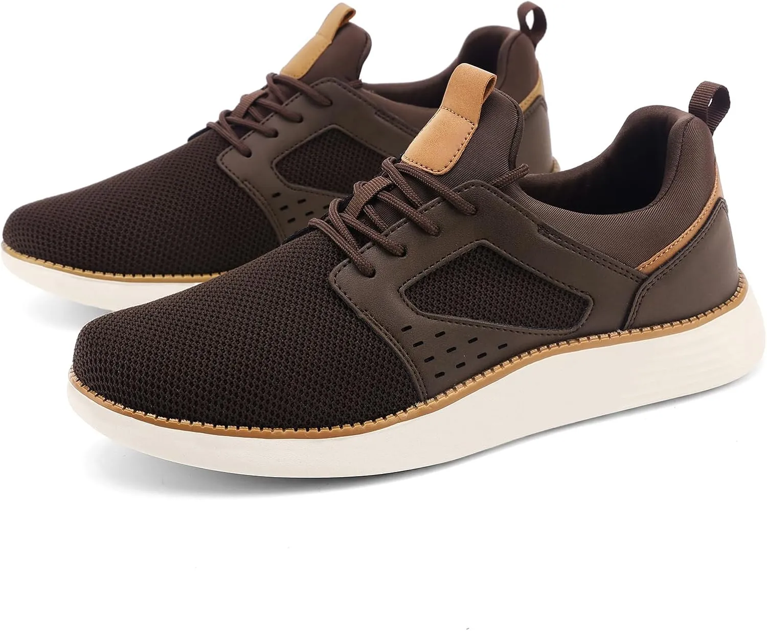 Men's Fashion Dress Mesh Sneakers Casual Walking Business Oxfords Lace-Up Comfortable Breathable Lightweight Shoes