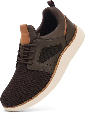 Men's Fashion Dress Mesh Sneakers Casual Walking Business Oxfords Lace-Up Comfortable Breathable Lightweight Shoes