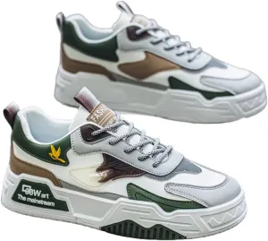Men's Fashionable Thick Soled Skateboard Shoes, Suitable for Outdoor Campus Walking