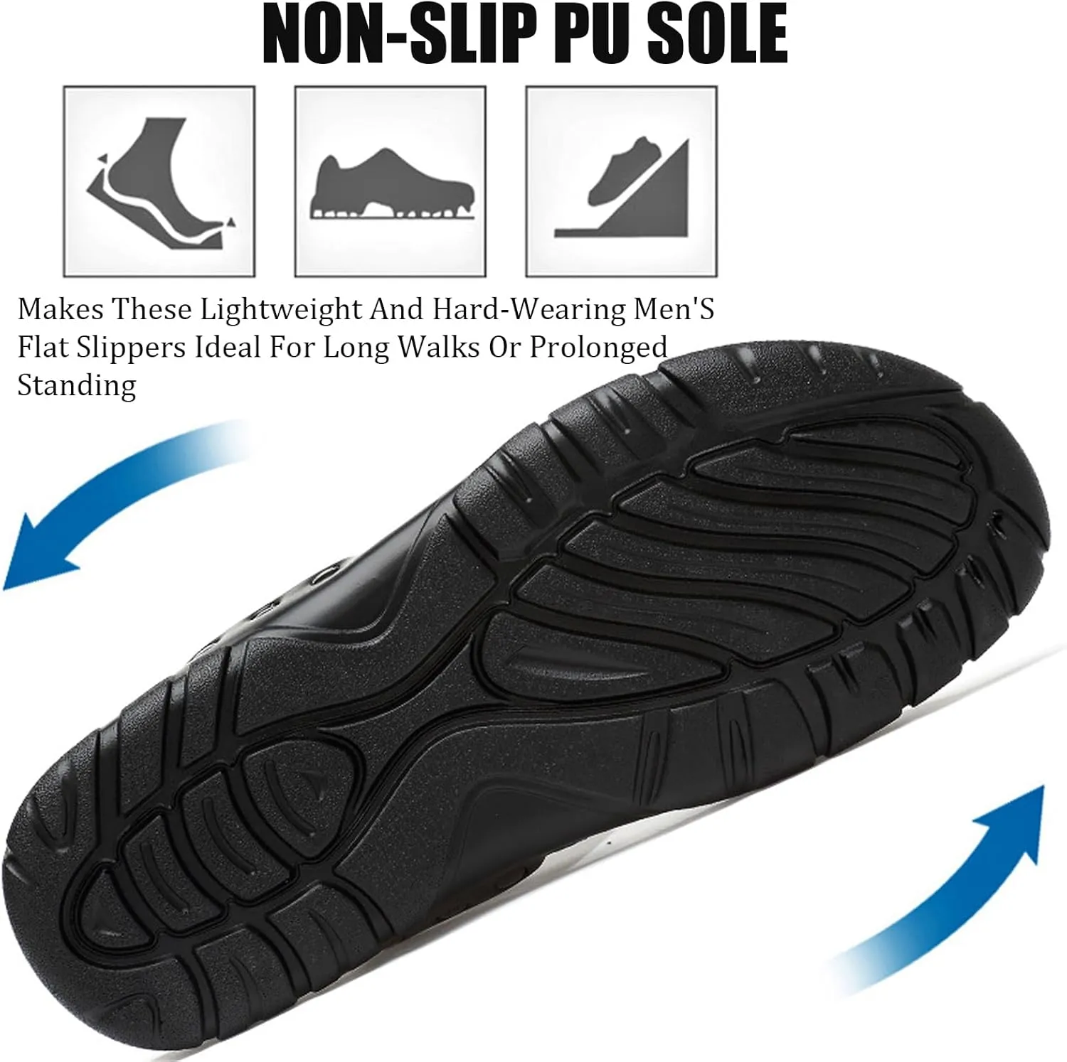Men'S Genuine Leather Alligator Printed Flat Sandals Fashion Round Open Toe Slip-On Soft Sole Male Slide Sandals Summer Leisure Non-Slip Beach Sandals