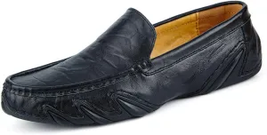 Men's Leather Penny Loafers Slip-On | Breathable Driving Shoes for Business & Casual Wear | Anti-Slip Sole with Handcrafted Stitching Soft Cushioning & Durable Rubber Outsole Design