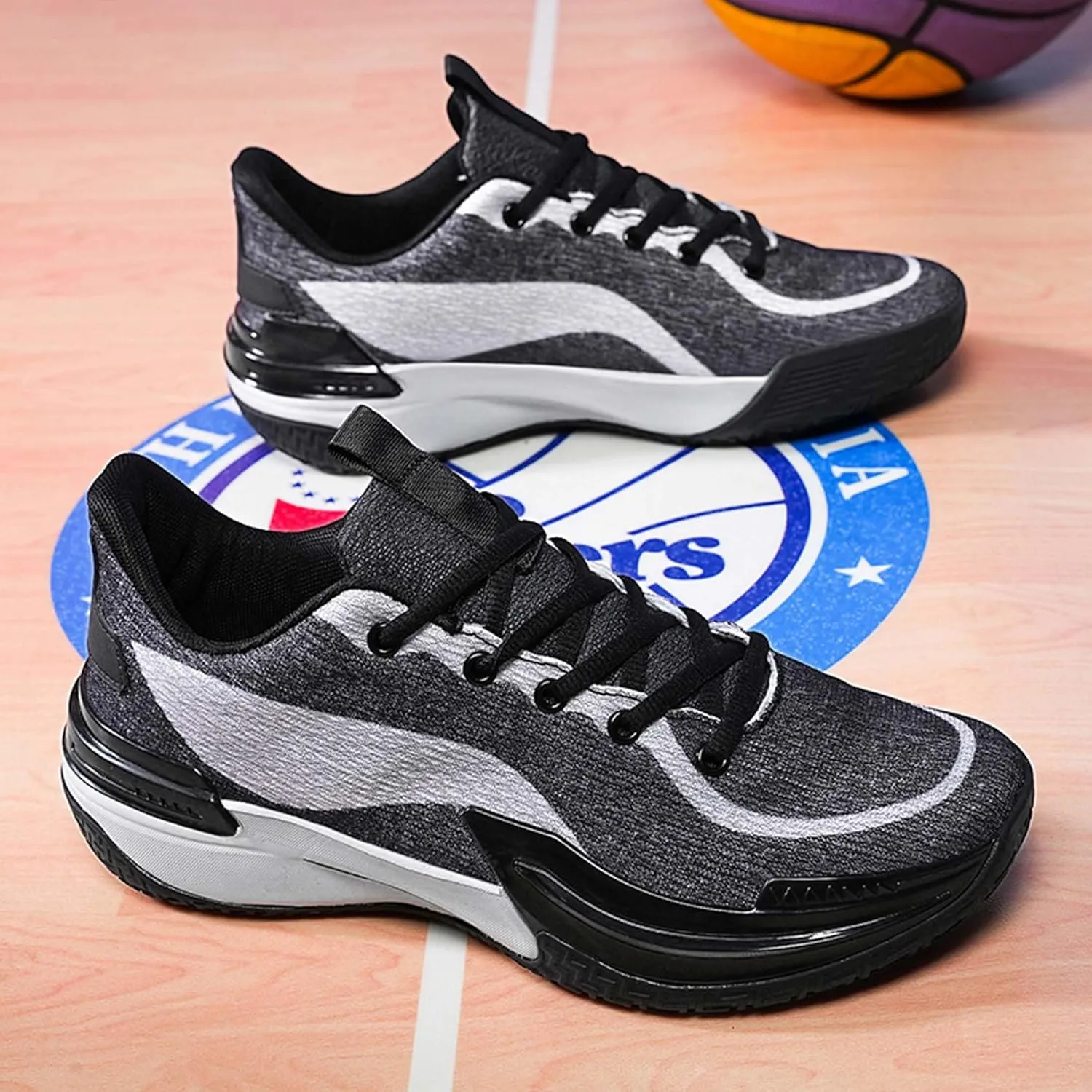 Men's Professional Basketball Shoes Breathable Mesh Sneakers Indoor and Outdoor Non-Slip Training Running Shoes Women's Fashion Sports Tennis Basketball Shoes
