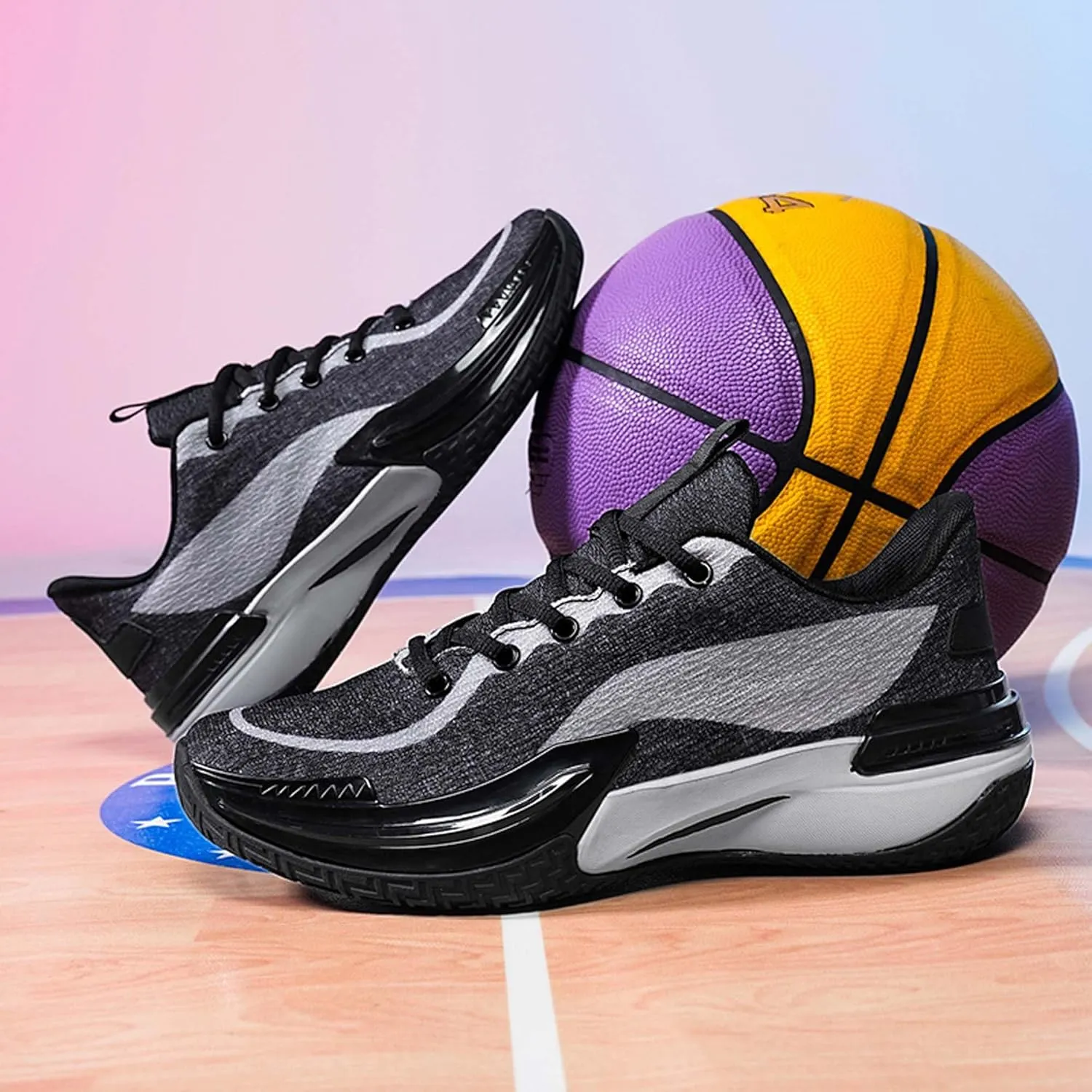 Men's Professional Basketball Shoes Breathable Mesh Sneakers Indoor and Outdoor Non-Slip Training Running Shoes Women's Fashion Sports Tennis Basketball Shoes