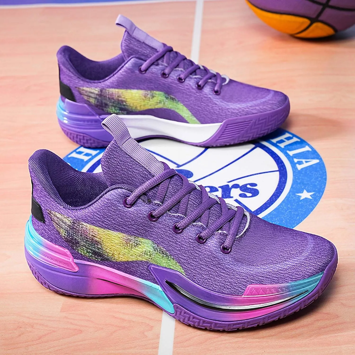 Men's Professional Basketball Shoes Breathable Mesh Sneakers Indoor and Outdoor Non-Slip Training Running Shoes Women's Fashion Sports Tennis Basketball Shoes