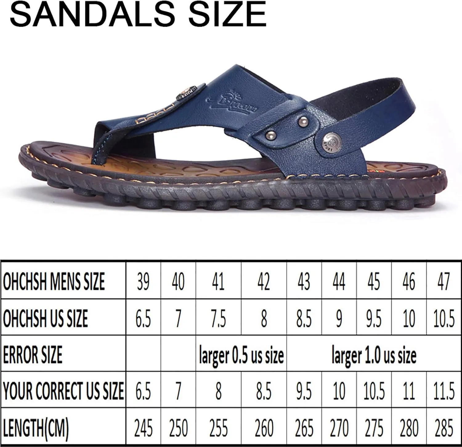Mens Sandals Slippers Slip On Flip Flops for Men Shoes Leather Toe Ring Style Beach