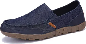 Men’s Slip On Loafers Flats Casual Espadrilles Canvas Shoes Driving Shoes Dark Blue Size 9M
