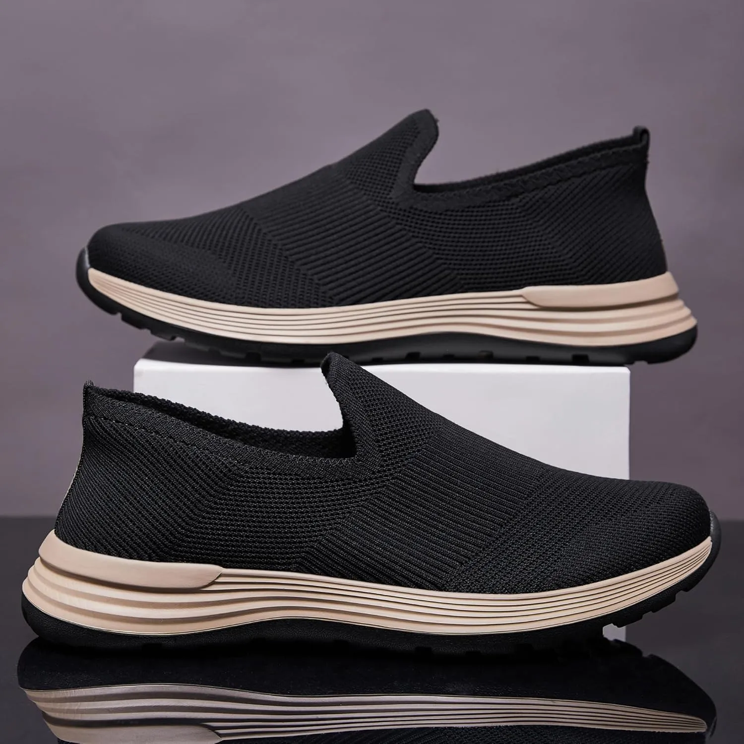 Men's Slip-On Loafers，Textile Materials，Comfort Flex Sole，Free and Convenient to wear Casual Walking Shoes
