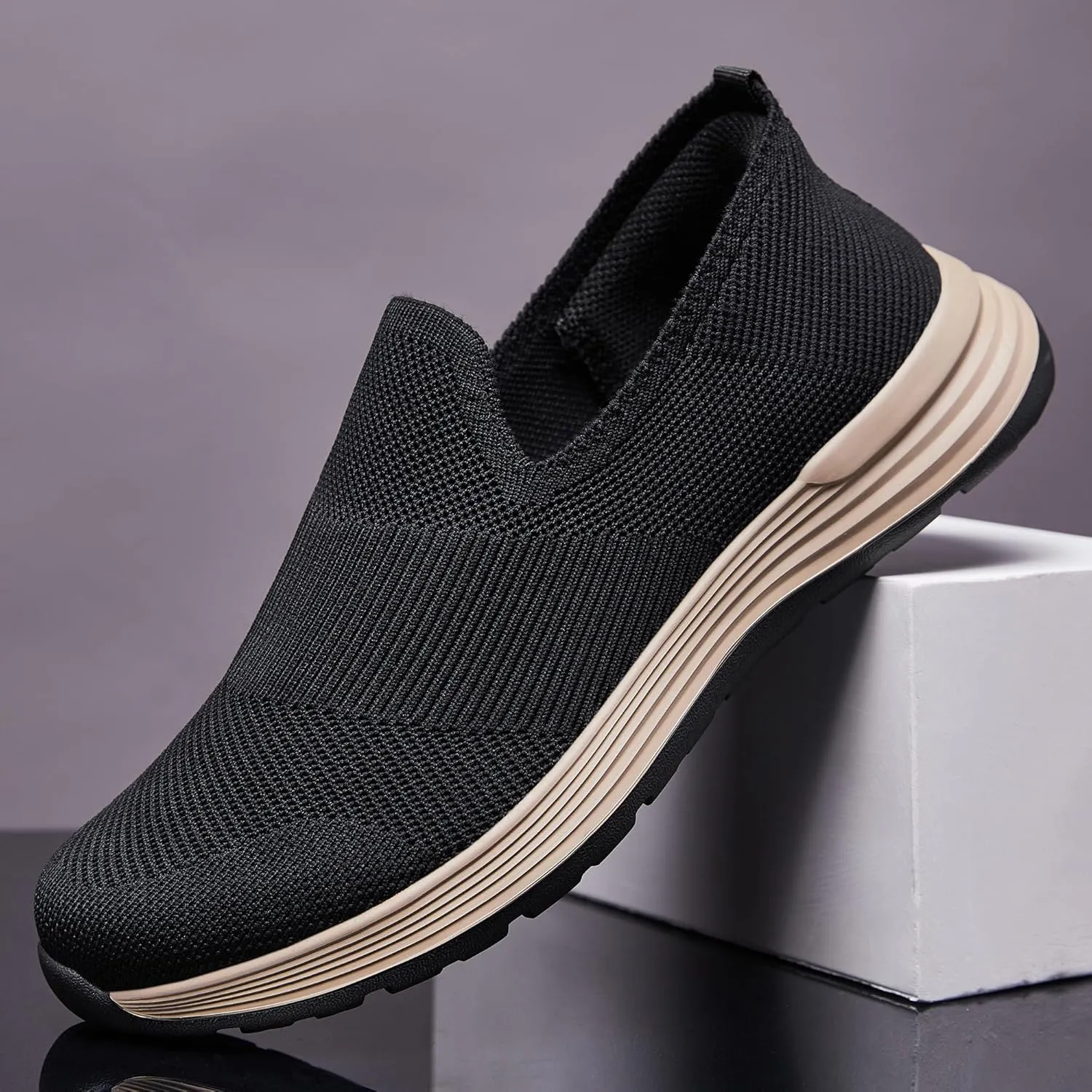 Men's Slip-On Loafers，Textile Materials，Comfort Flex Sole，Free and Convenient to wear Casual Walking Shoes