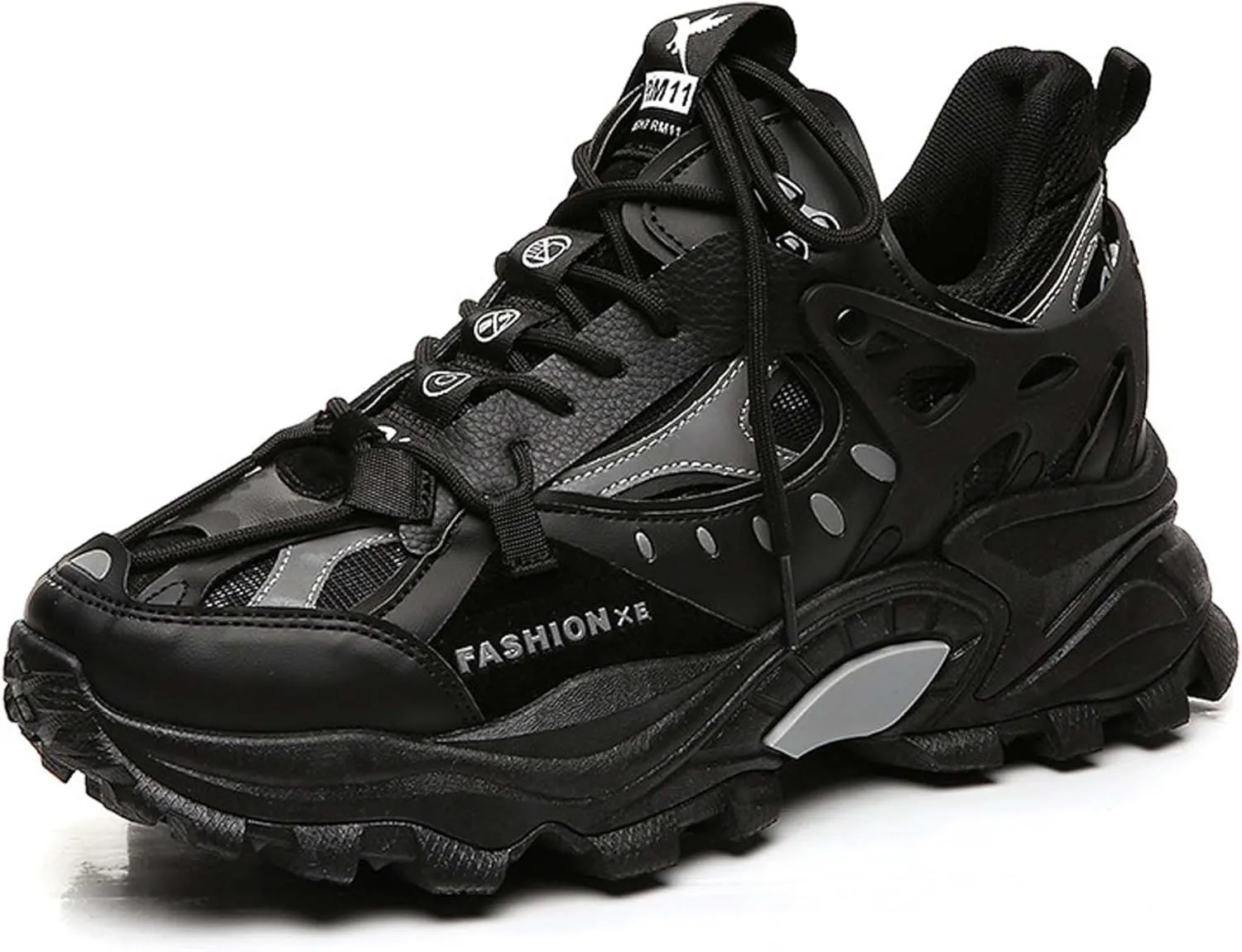 Men's Thick Bottom Sneakers Fashion Lace Up High Top Casual Shoes Comfortable Walking Jogging Tennis Shoes Outdoor Non-Slip Training Running Shoes