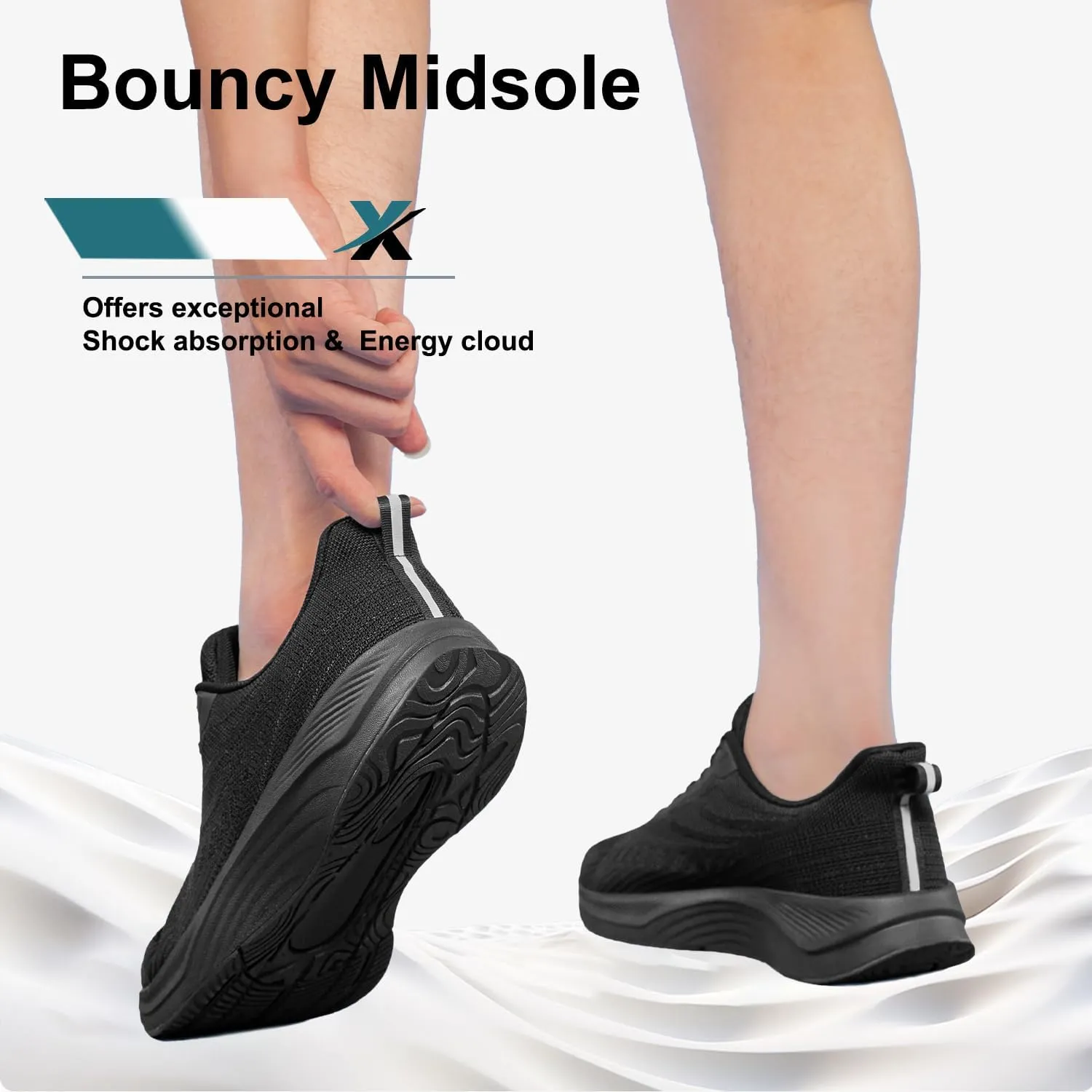Men's Walking Shoes Slip on Comfortable Lightweight Running Shoes Athletic Gym Workout Cross Training Sneakers