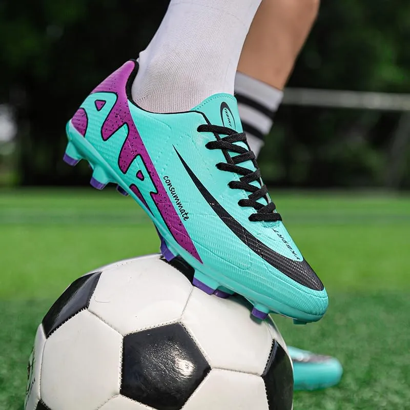 Men's Womens Soccer Shoes Cleats Professional High-Top Breathable Athletic Football Boots for Outdoor Indoor TF/AG 3US-11US
