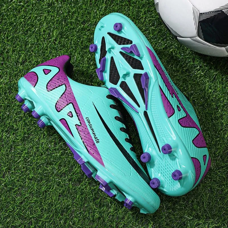 Men's Womens Soccer Shoes Cleats Professional High-Top Breathable Athletic Football Boots for Outdoor Indoor TF/AG 3US-11US