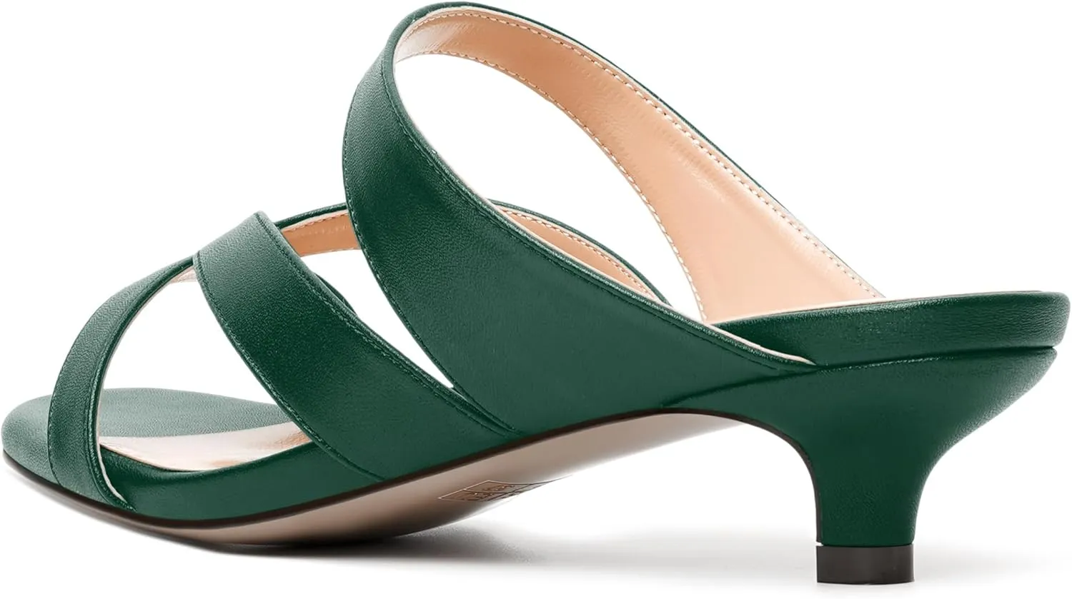 MERRORI Womens Matte Casual Open Toe Slip On Evening Slingback Kitten Low Heel Heeled Sandals 1.5 Inch