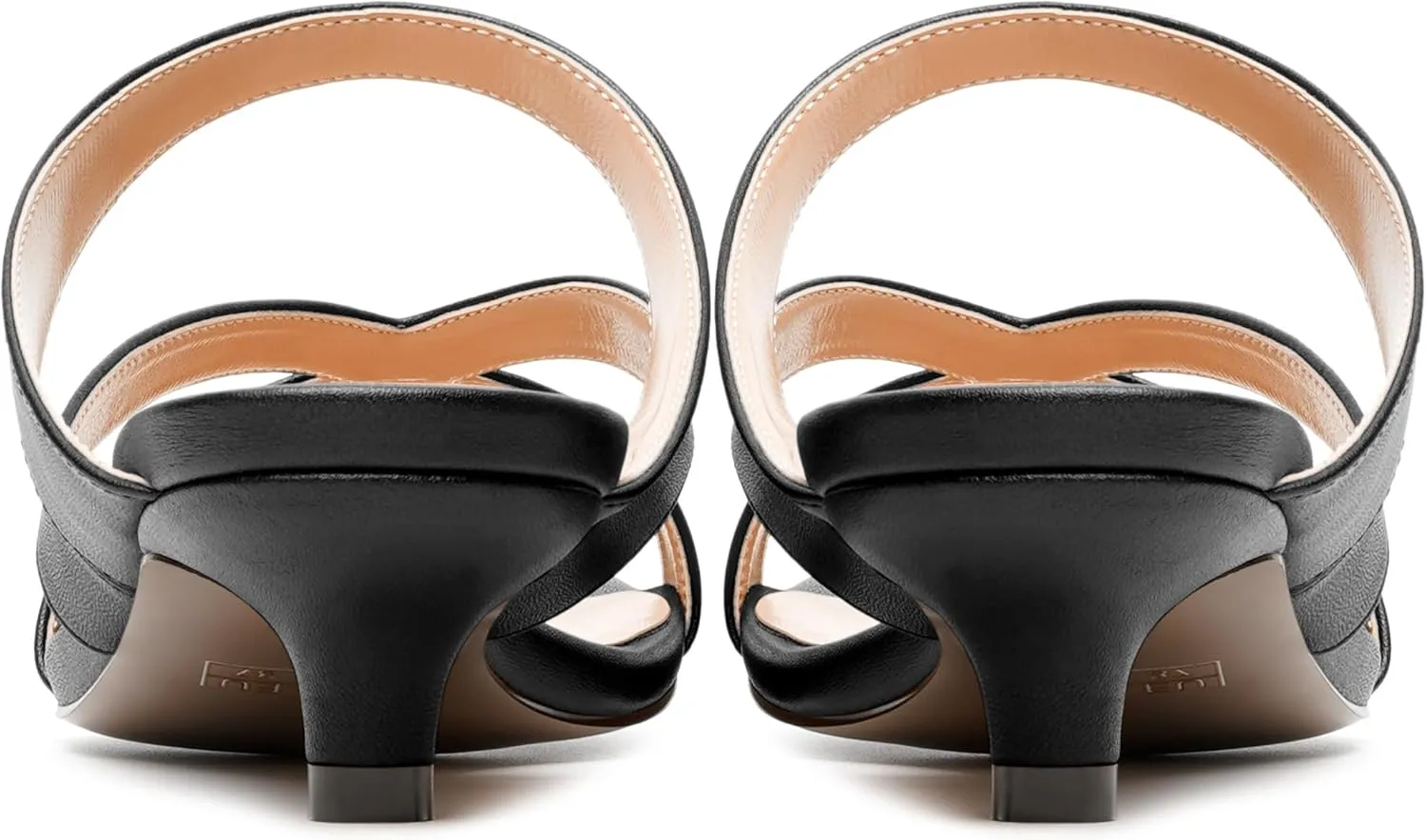 MERRORI Womens Matte Casual Open Toe Slip On Evening Slingback Kitten Low Heel Heeled Sandals 1.5 Inch