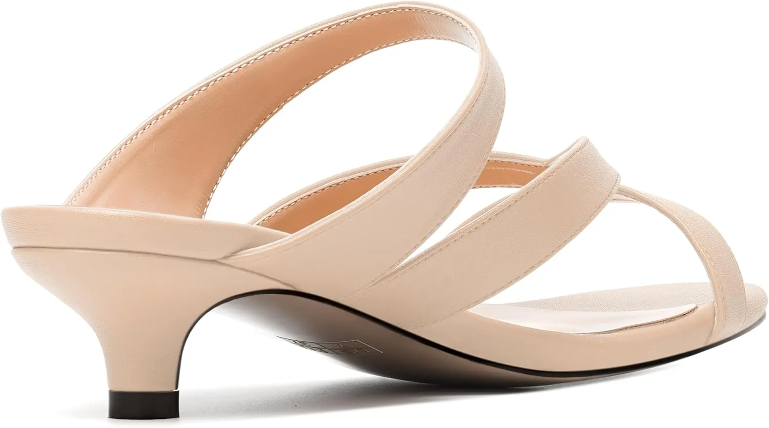 MERRORI Womens Matte Casual Open Toe Slip On Evening Slingback Kitten Low Heel Heeled Sandals 1.5 Inch