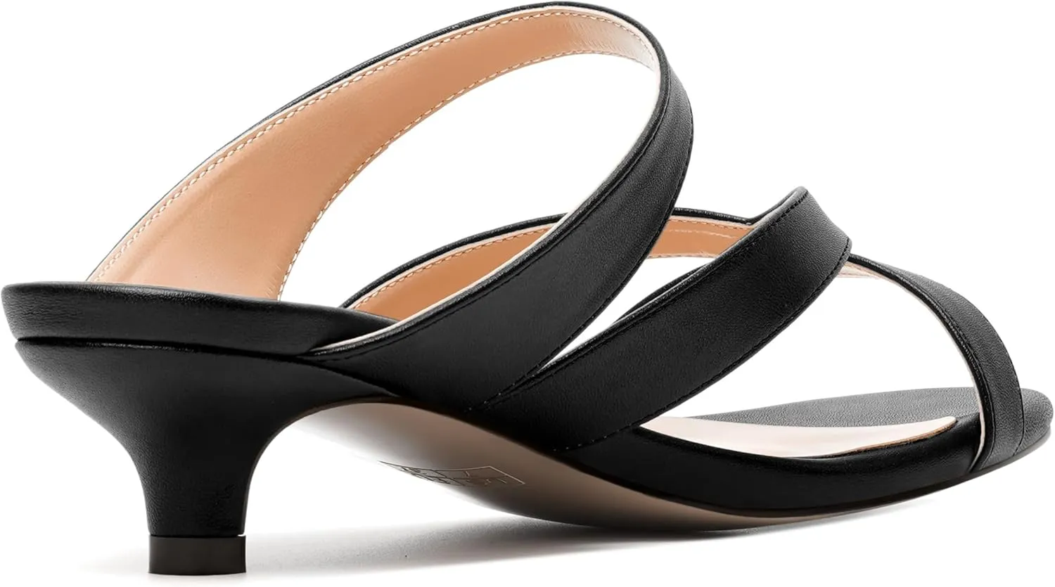 MERRORI Womens Matte Casual Open Toe Slip On Evening Slingback Kitten Low Heel Heeled Sandals 1.5 Inch