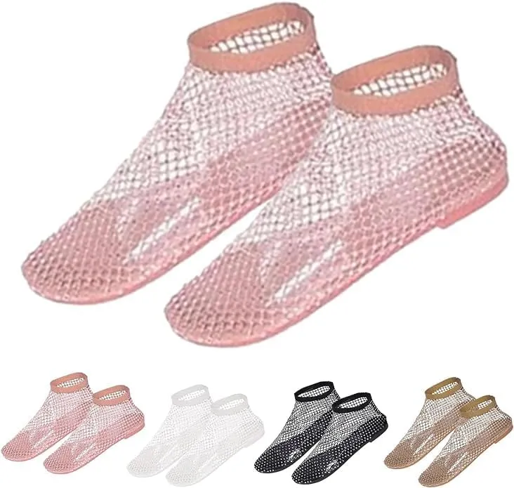 Mesh Flats for Women Ultra Comfortable Shiny Gem Mesh Flats Shiny Stylish Flats Sparkle Shoes Sandals
