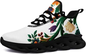 Mexican Floral Print Sneakers for Men & Women - Lightweight Running Shoes Gym Trainers Cushioned Casual Walking Footwear