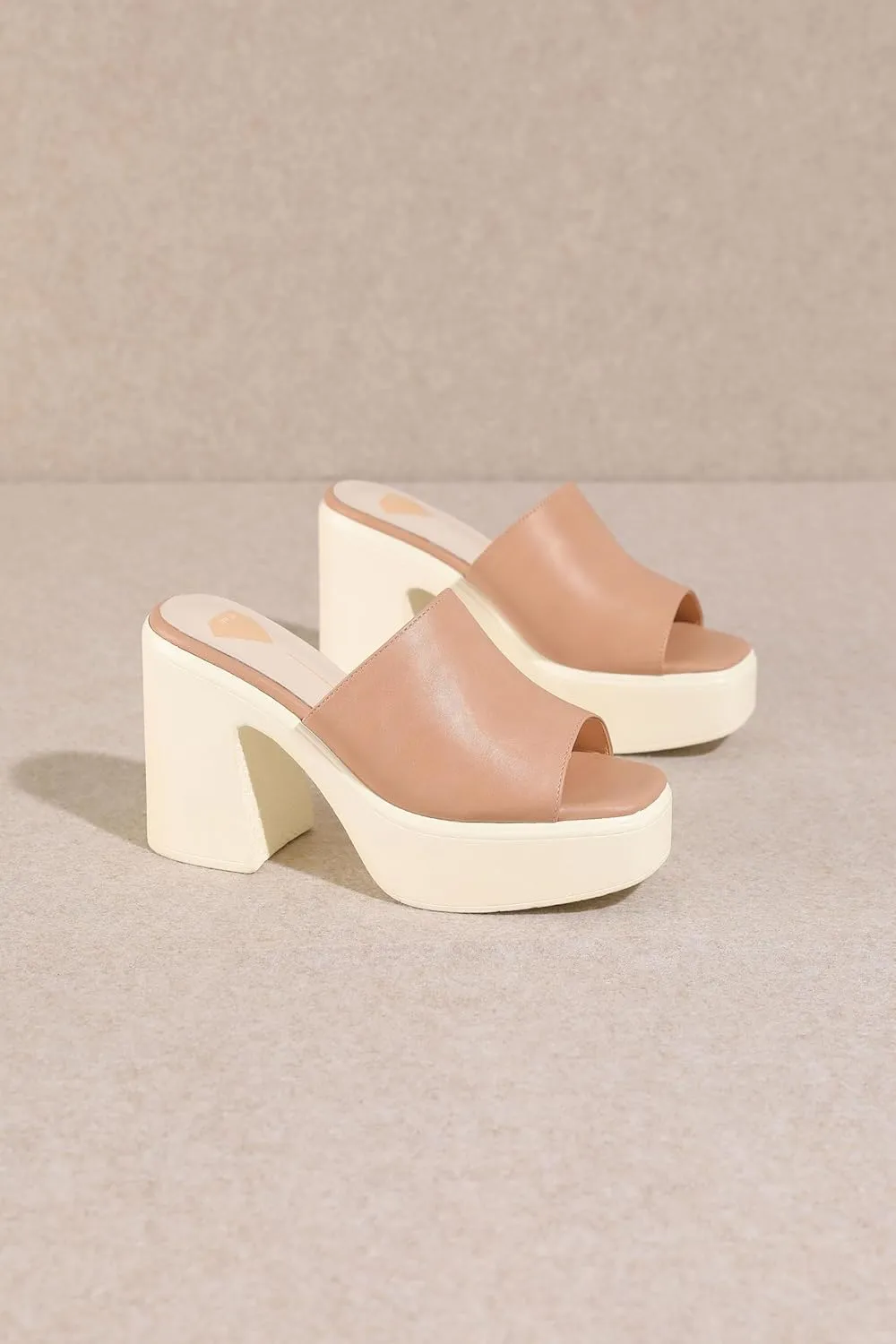Mi.iM Sienne Chunky Heel Slip-on Square Toe Platform Sandals