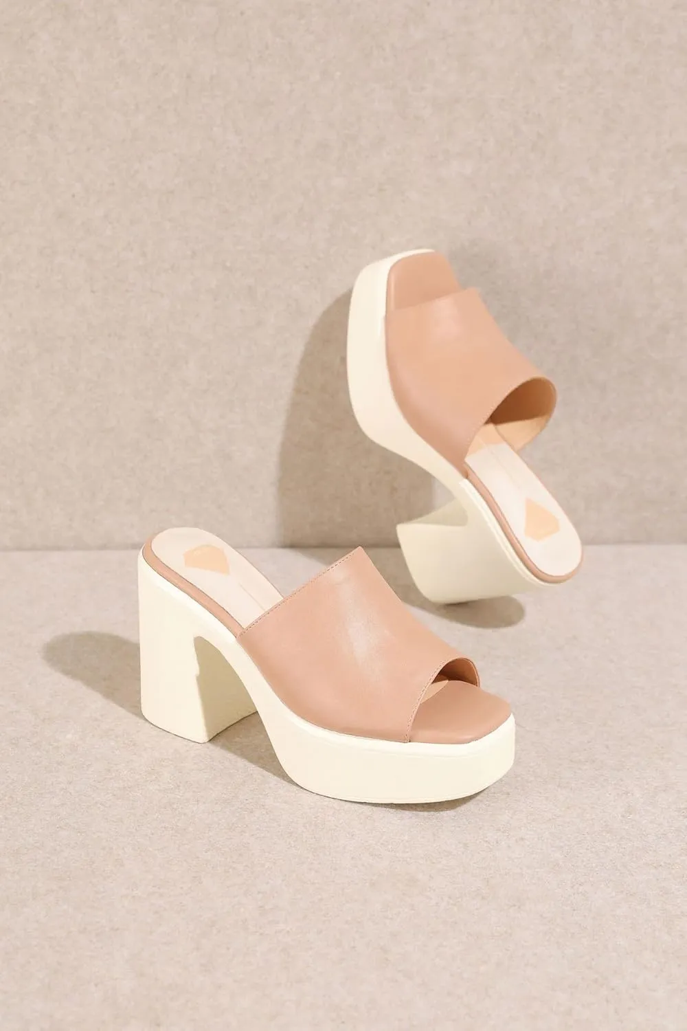 Mi.iM Sienne Chunky Heel Slip-on Square Toe Platform Sandals