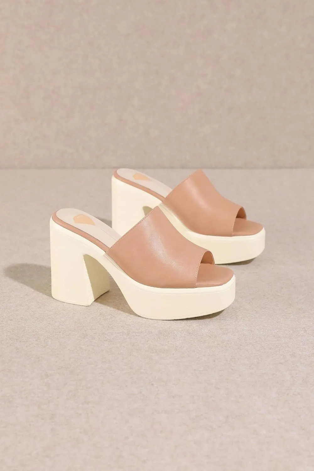 Mi.iM Sienne Chunky Heel Slip-on Square Toe Platform Sandals