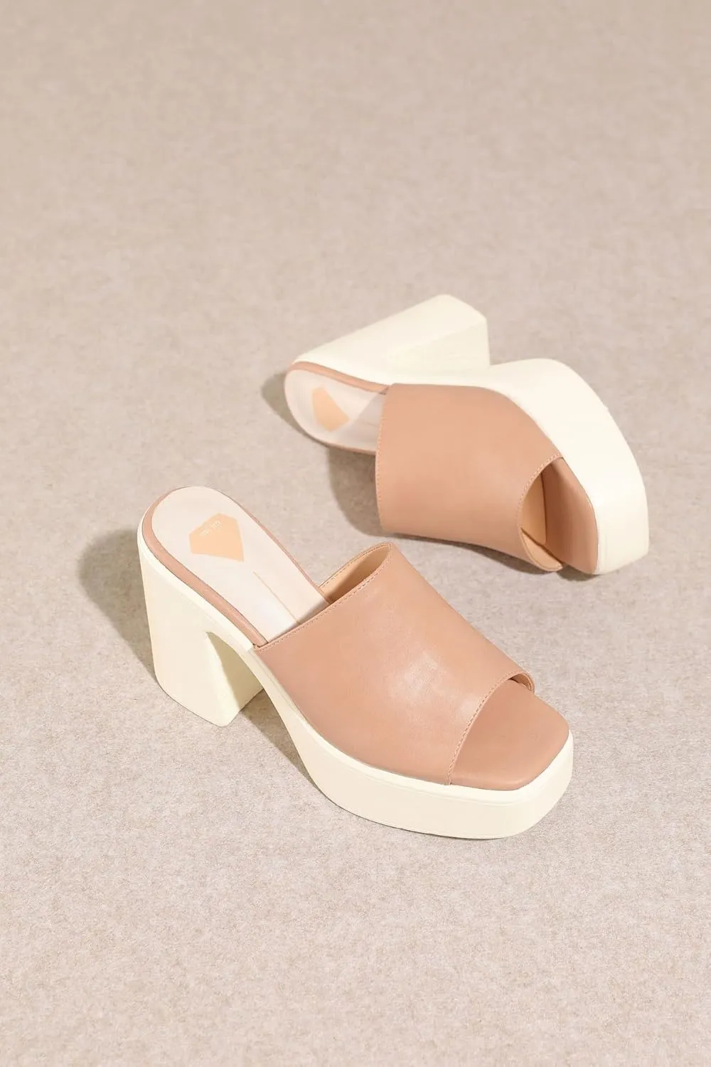 Mi.iM Sienne Chunky Heel Slip-on Square Toe Platform Sandals
