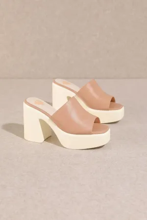 Mi.iM Sienne Chunky Heel Slip-on Square Toe Platform Sandals