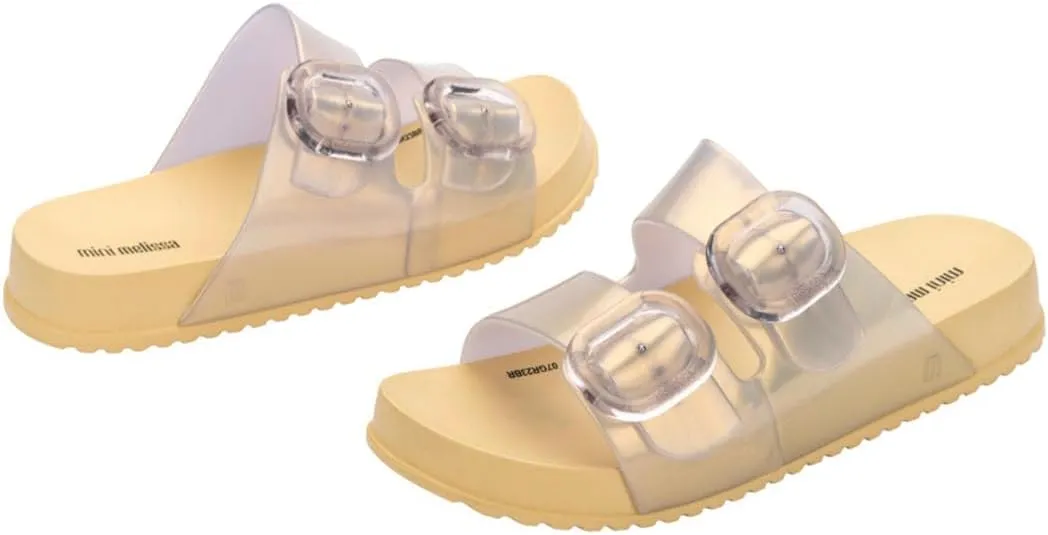 mini melissa Cozy Jelly Slides for Kids - Slip-on Jelly Shoes, Slip On Sandals for Girls, Open Toe Summer Shoes, Adjustable