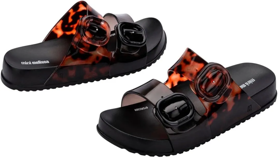 mini melissa Cozy Jelly Slides for Kids - Slip-on Jelly Shoes, Slip On Sandals for Girls, Open Toe Summer Shoes, Adjustable