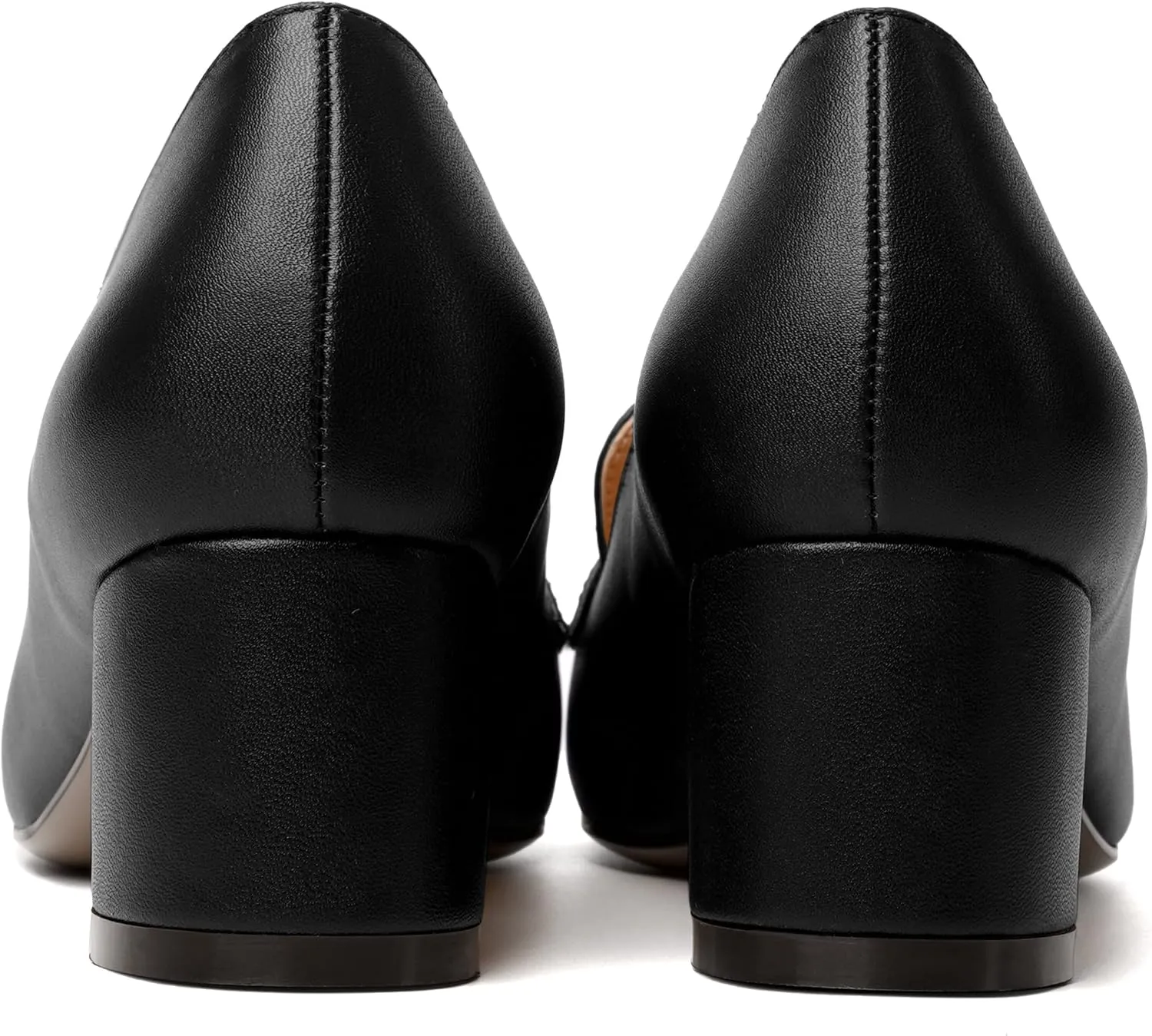 MODENCOCO Womens Square Toe Slip On Comfortable Casual Matte Work Chunky Low Heel Loafers Shoes 2 Inch