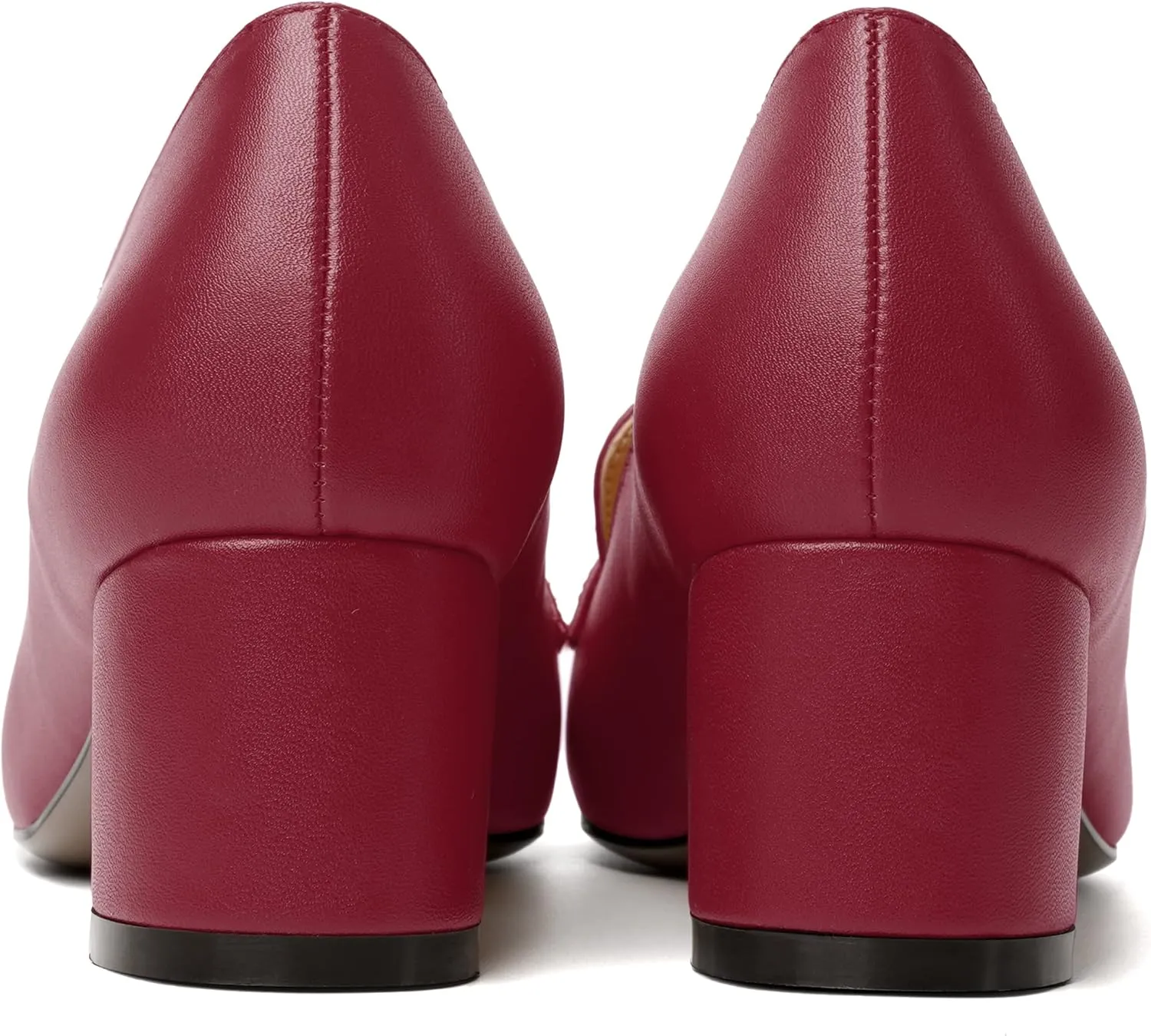 MODENCOCO Womens Square Toe Slip On Comfortable Casual Matte Work Chunky Low Heel Loafers Shoes 2 Inch