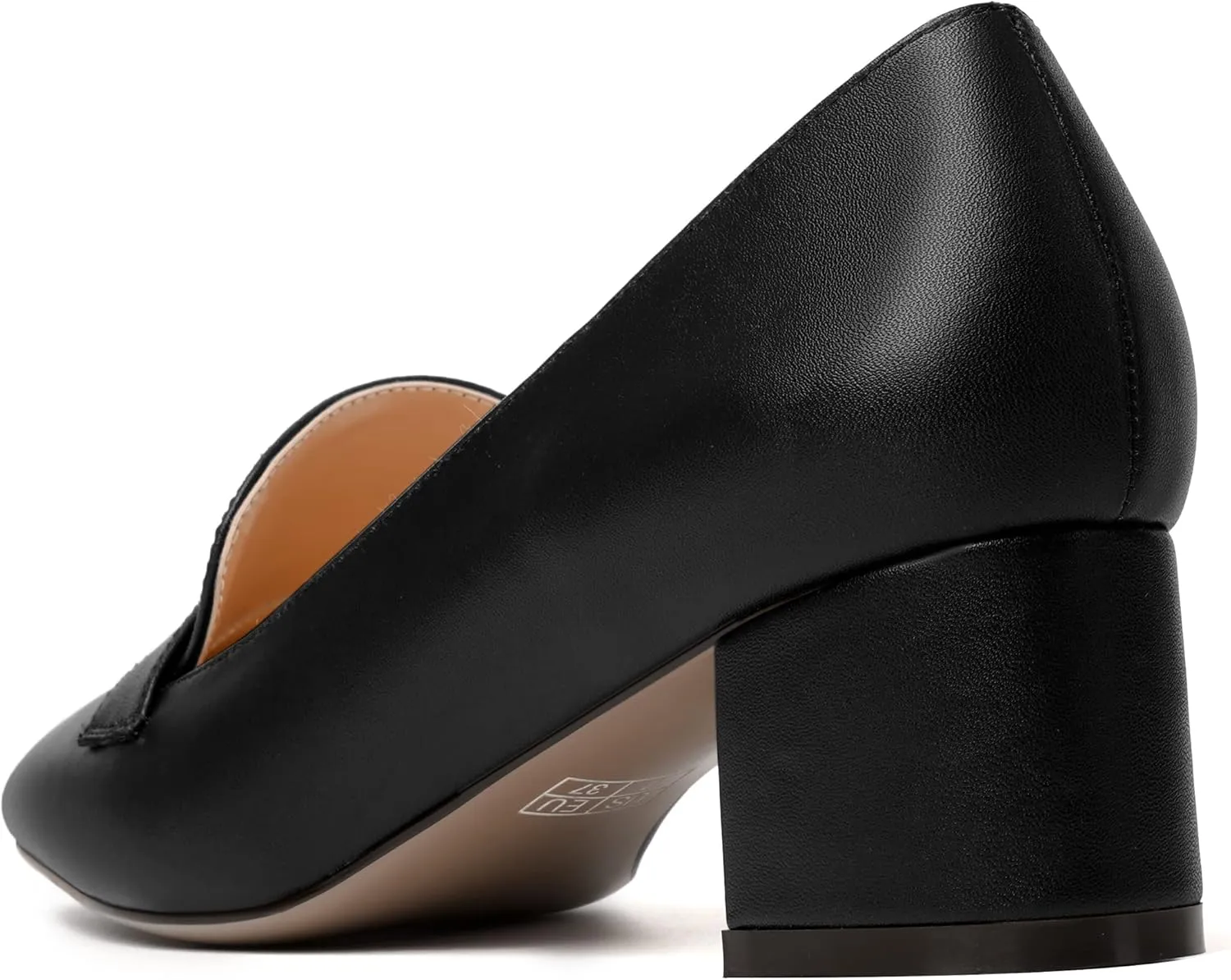 MODENCOCO Womens Square Toe Slip On Comfortable Casual Matte Work Chunky Low Heel Loafers Shoes 2 Inch