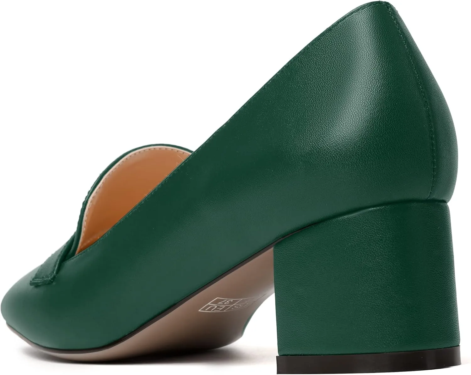 MODENCOCO Womens Square Toe Slip On Comfortable Casual Matte Work Chunky Low Heel Loafers Shoes 2 Inch