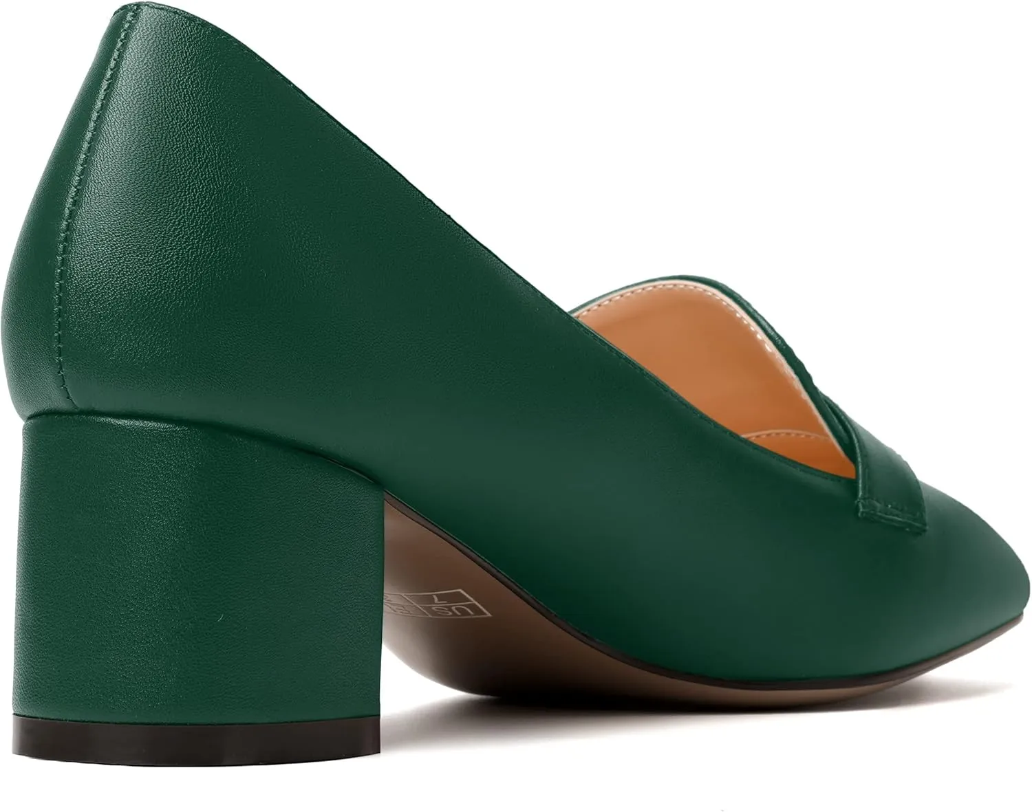 MODENCOCO Womens Square Toe Slip On Comfortable Casual Matte Work Chunky Low Heel Loafers Shoes 2 Inch