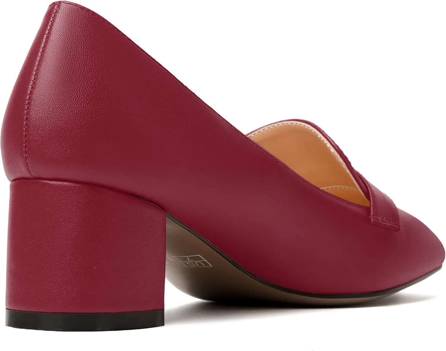 MODENCOCO Womens Square Toe Slip On Comfortable Casual Matte Work Chunky Low Heel Loafers Shoes 2 Inch
