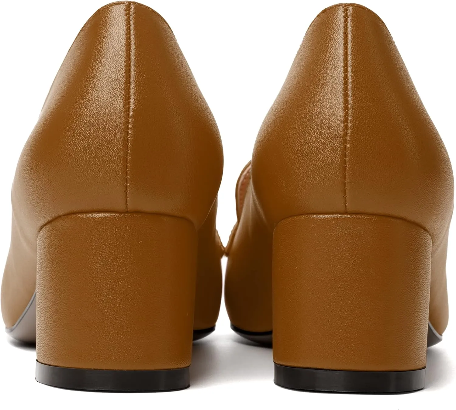 MODENCOCO Womens Square Toe Slip On Comfortable Casual Matte Work Chunky Low Heel Loafers Shoes 2 Inch