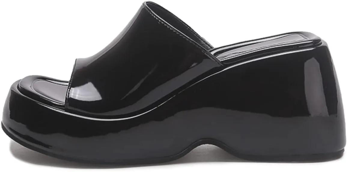 MRKEWUNEY Fashion Summer Platform Slippers Sandals Slip On Wedge Sandals