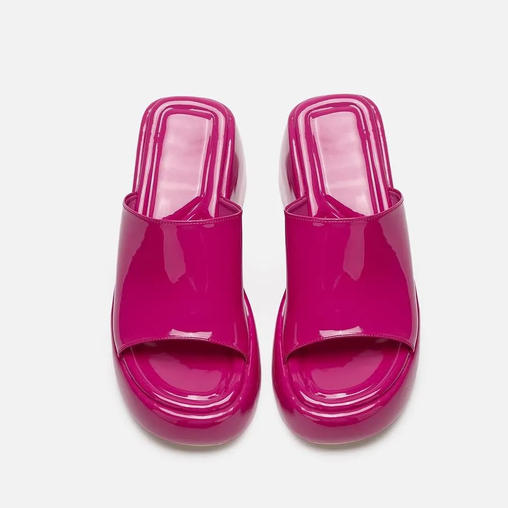 MRKEWUNEY Fashion Summer Platform Slippers Sandals Slip On Wedge Sandals