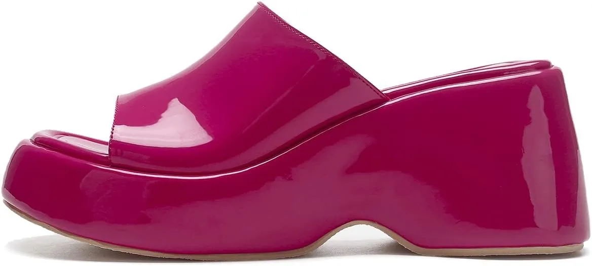 MRKEWUNEY Fashion Summer Platform Slippers Sandals Slip On Wedge Sandals