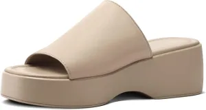 mysoft Women's Wedge Platform Sandals Open Toe Slip On Slide Flatform Summer Shoes