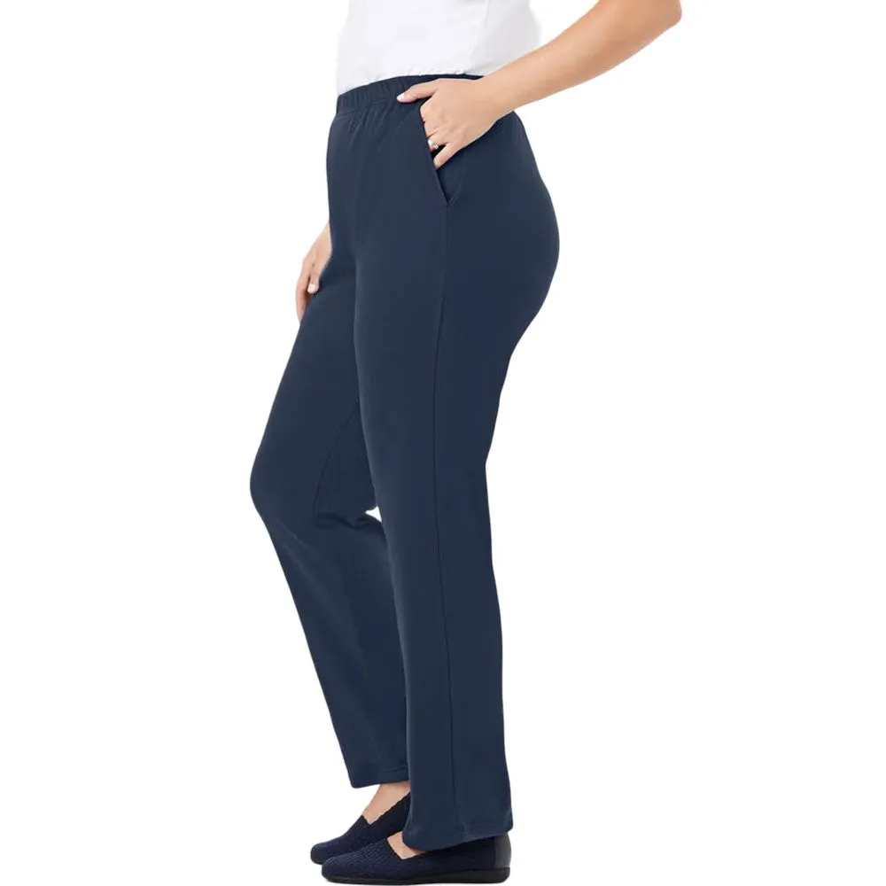 Navy Knit Straight Leg Pant PSW-6380
