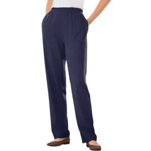 Navy Knit Straight Leg Pant PSW-6380