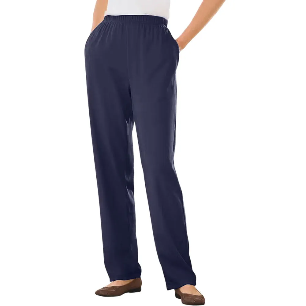Navy Knit Straight Leg Pant PSW-6380