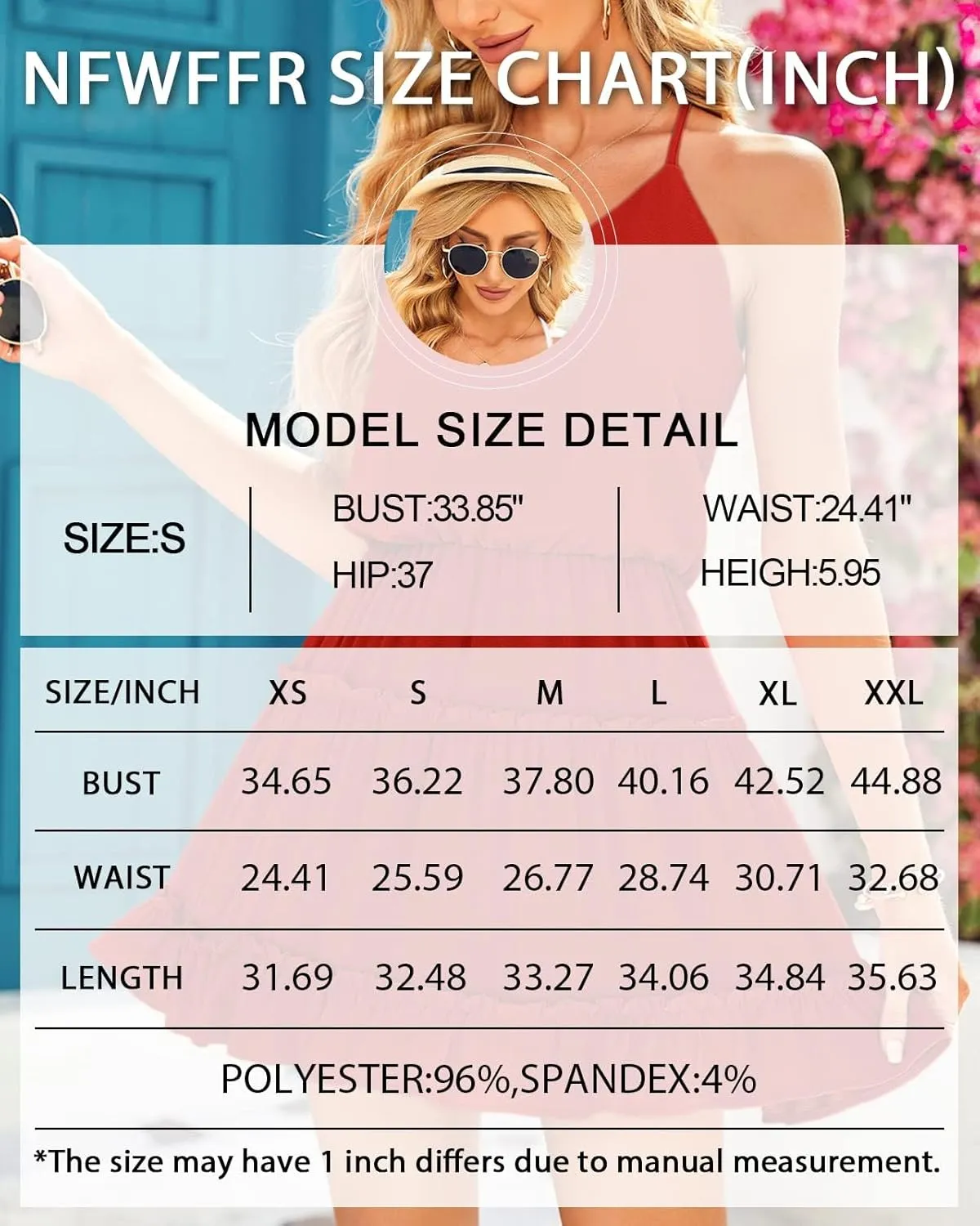 Newffr Womens V Neck Summer Dress Sleeveless Mini Dress Ruffle Dress Spaghetti Strap Racerback Sun Flowy Dress