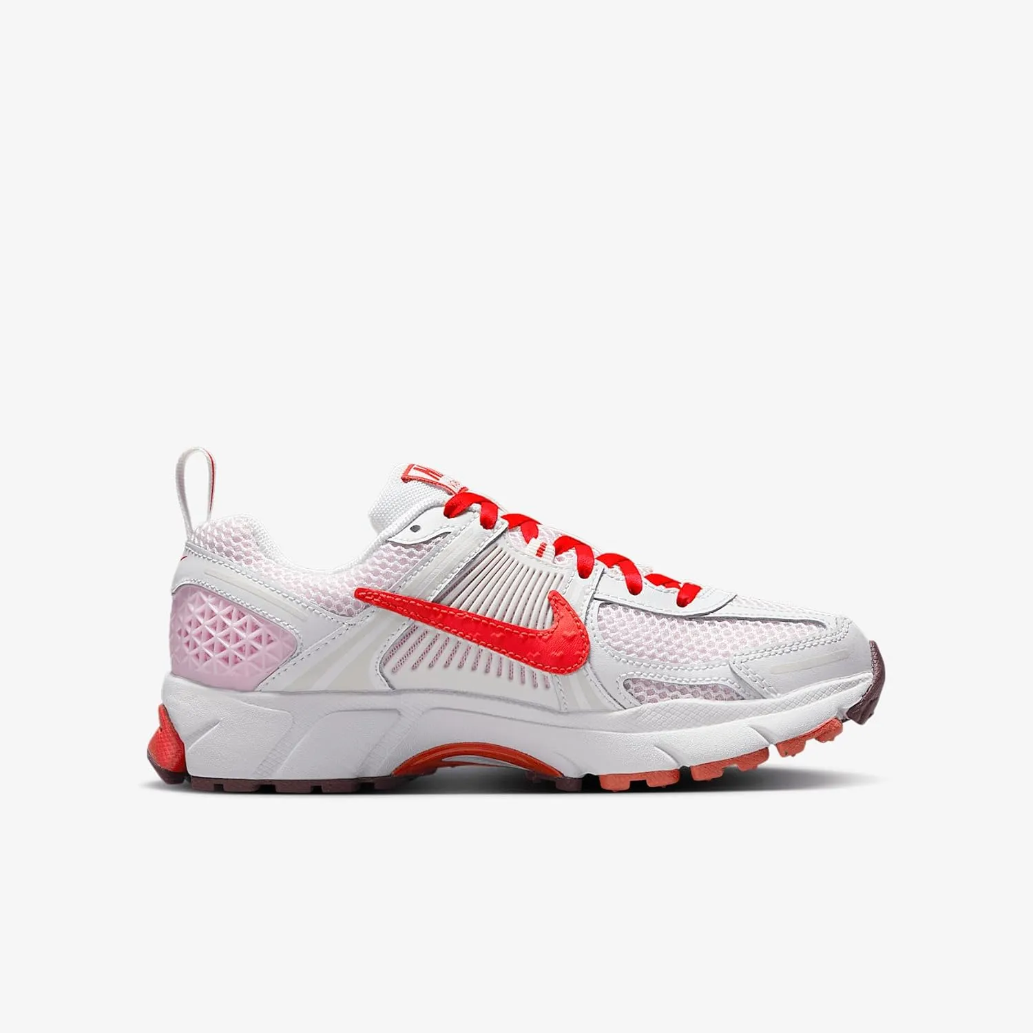 Nike Vomero 5 Big Kids' Shoes (HV5171-121, Summit White/Pink Foam/Dark Team Red/Light Crimson)