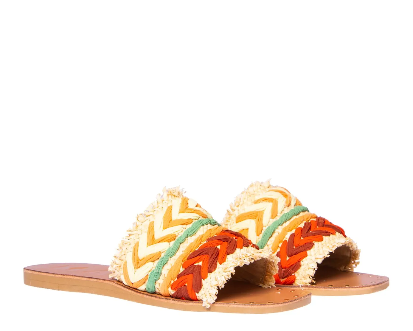 One & Minimalistic Belt Orange Custom design Yucatan - Pattern Yellow - Sandals